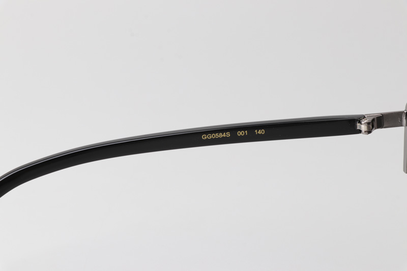 GG0584S Sunglasses Gunmetal Black Gray