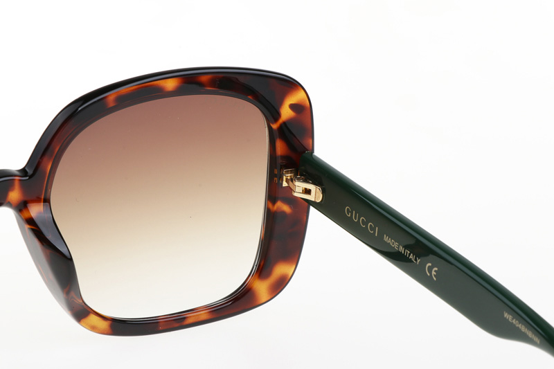 GG0713S Sunglasses In Tortoise Green