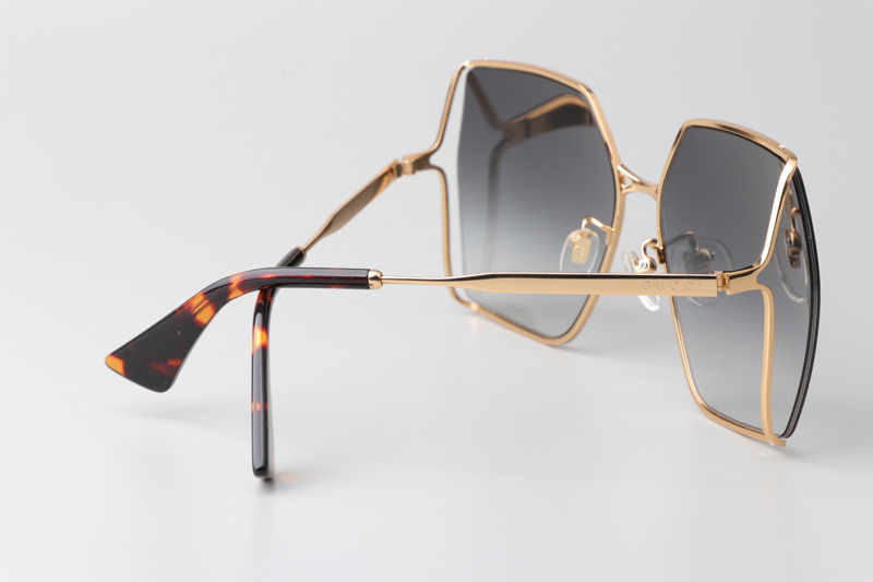 GG0817S Sunglasses In Gold Tortoise