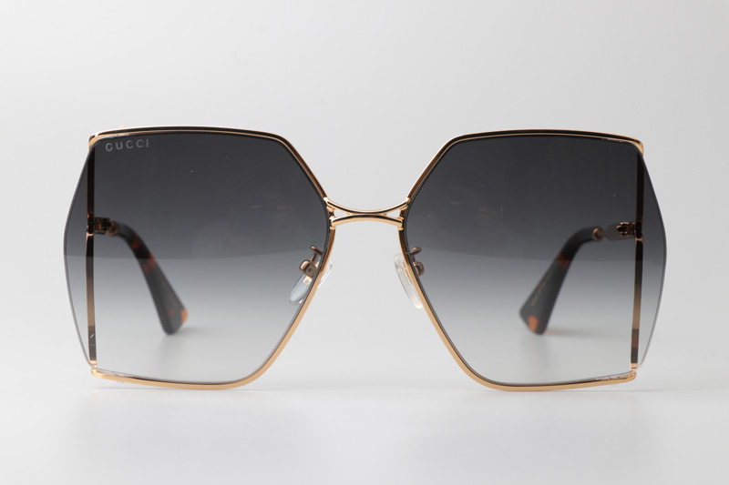 GG0817S Sunglasses In Gold Tortoise