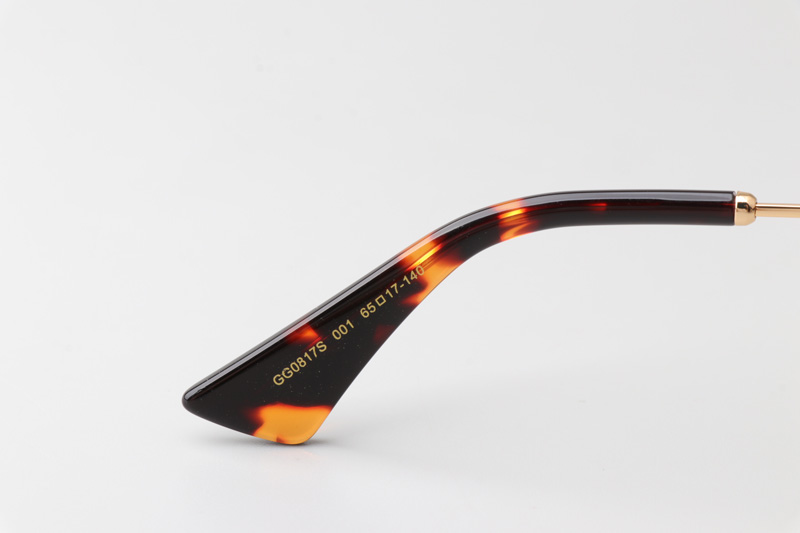GG0817S Sunglasses In Gold Tortoise