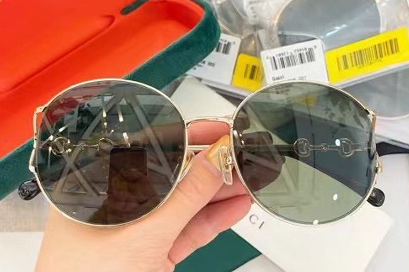 GG1017SK Sunglasses In Gold Green