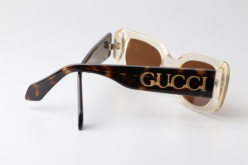 GG1081S Sunglasses Transparent Tortoise Brown