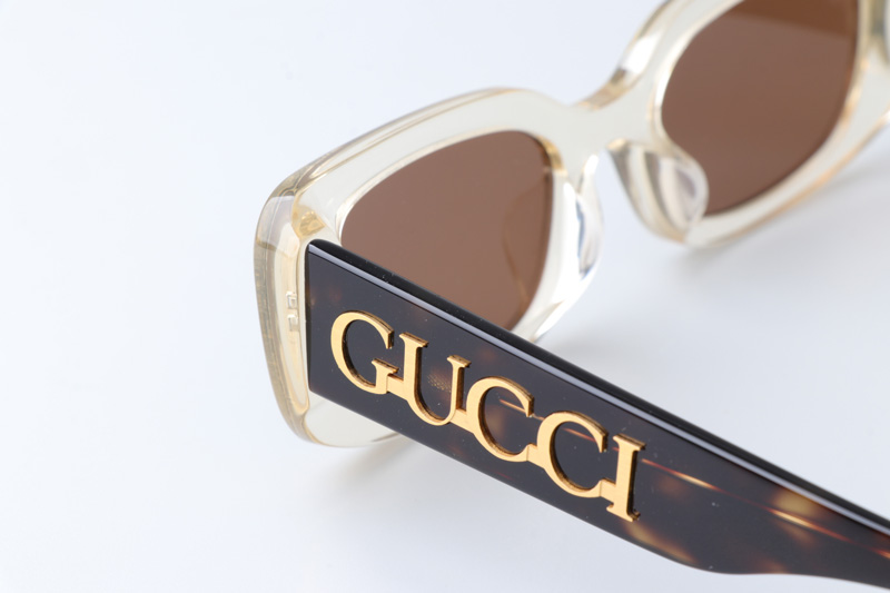 GG1081S Sunglasses Transparent Tortoise Brown