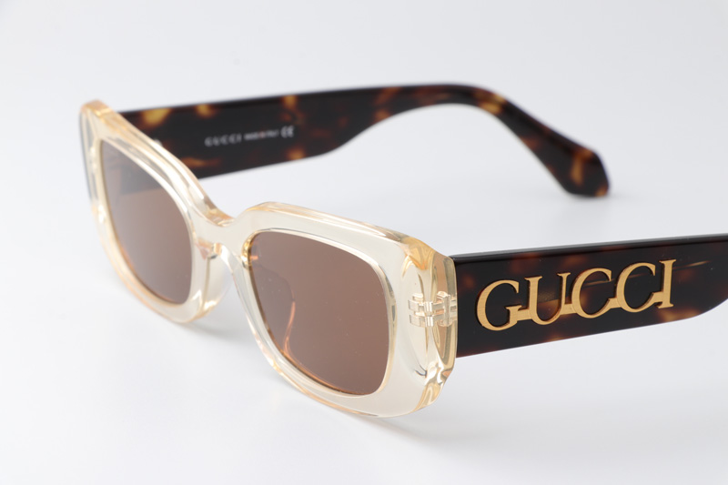 GG1081S Sunglasses Transparent Tortoise Brown
