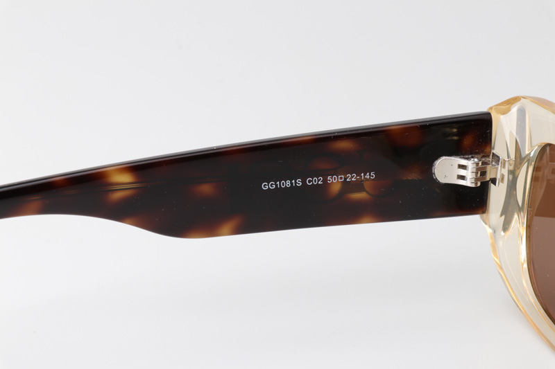 GG1081S Sunglasses Transparent Tortoise Brown