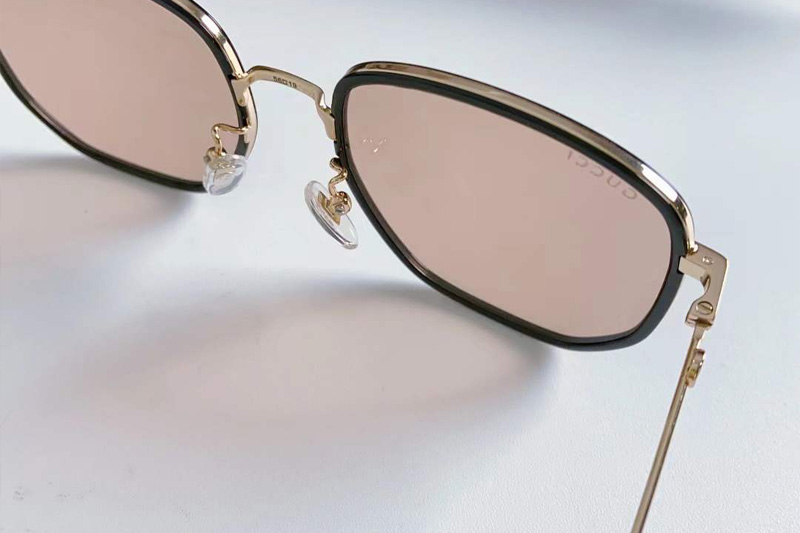 GG1197OA Sunglasses Black Gold Light Brown
