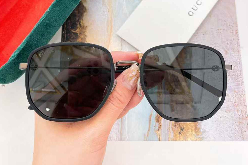 GG1197OA Sunglasses Black Gunmetal Gray