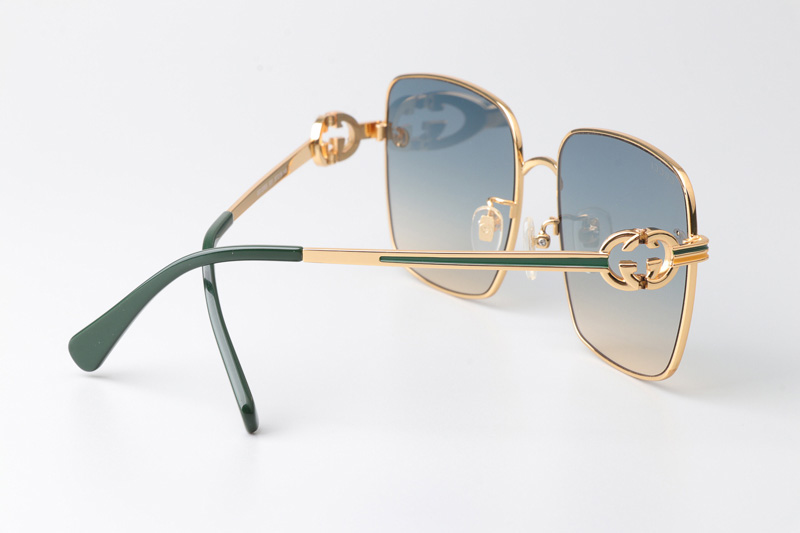 GG1295S Sunglasses Gold Green Gradient Blue