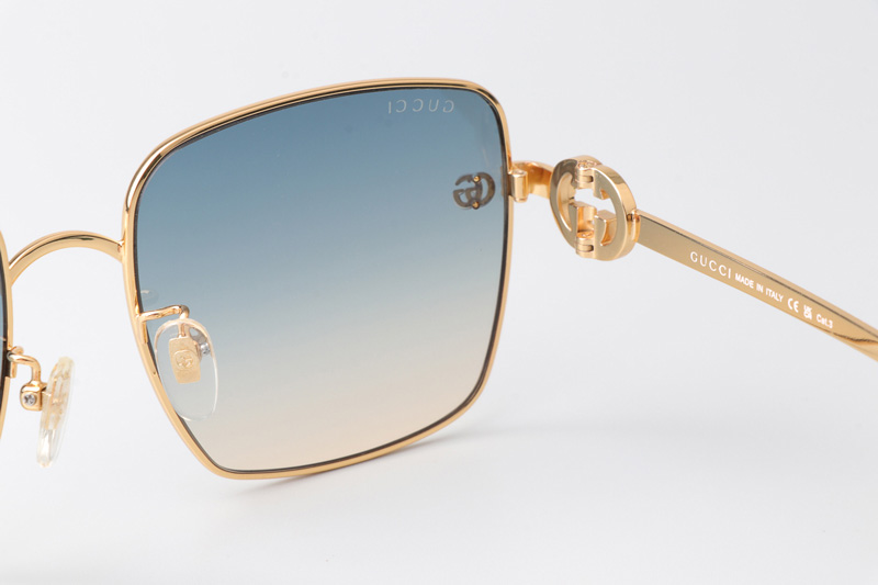 GG1295S Sunglasses Gold Green Gradient Blue