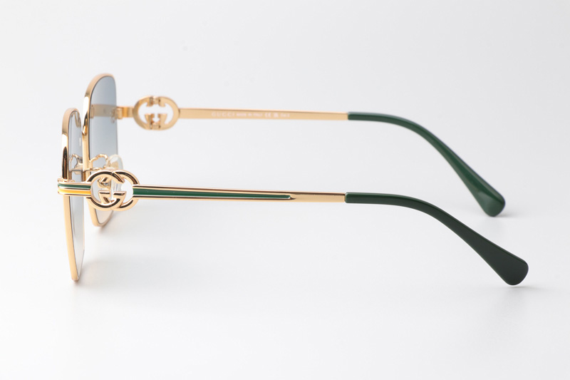 GG1295S Sunglasses Gold Green Gradient Blue