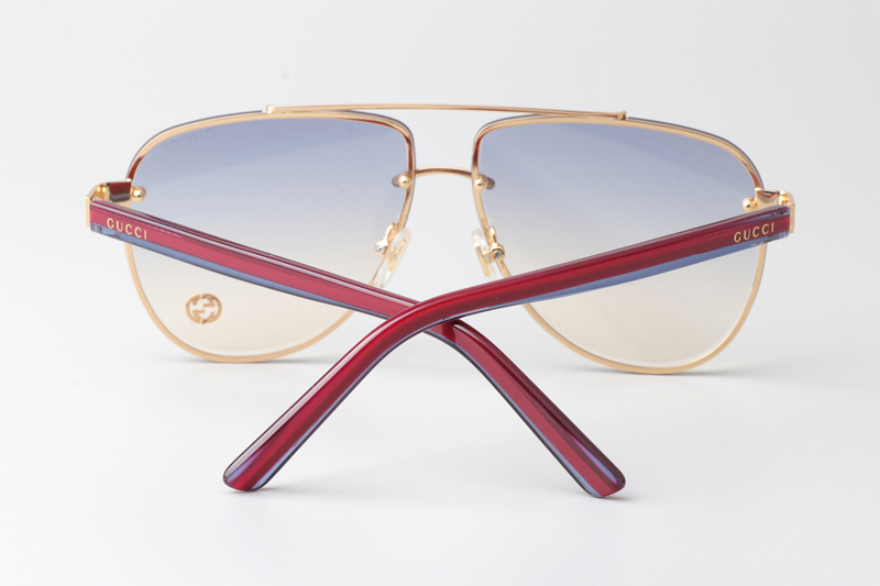 GG1418S Sunglasses Gold Red Gradient Blue