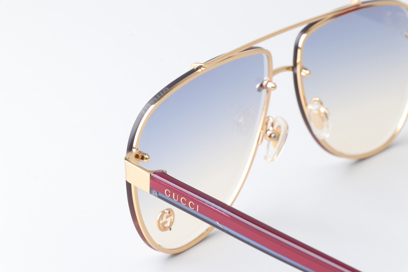 GG1418S Sunglasses Gold Red Gradient Blue