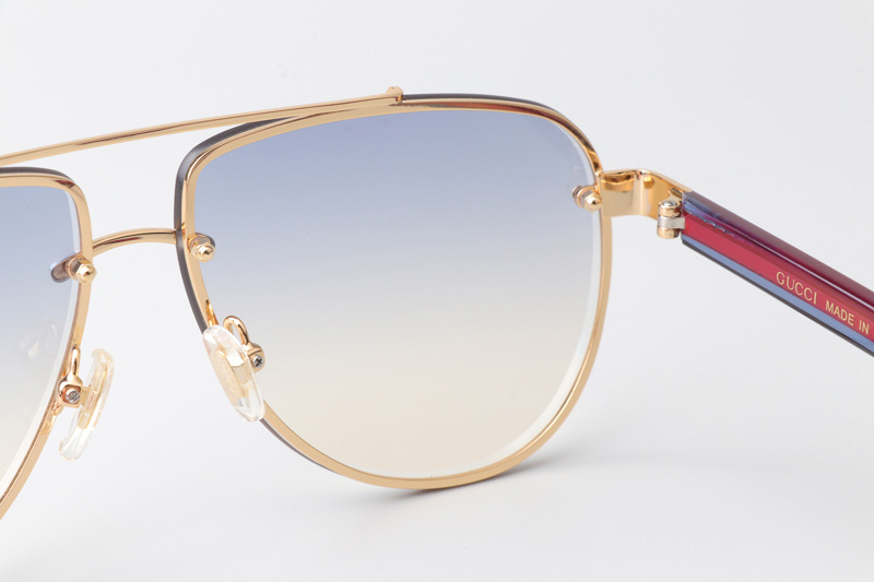 GG1418S Sunglasses Gold Red Gradient Blue