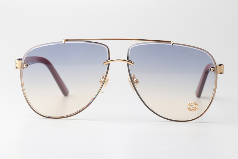 GG1418S Sunglasses Gold Red Gradient Blue
