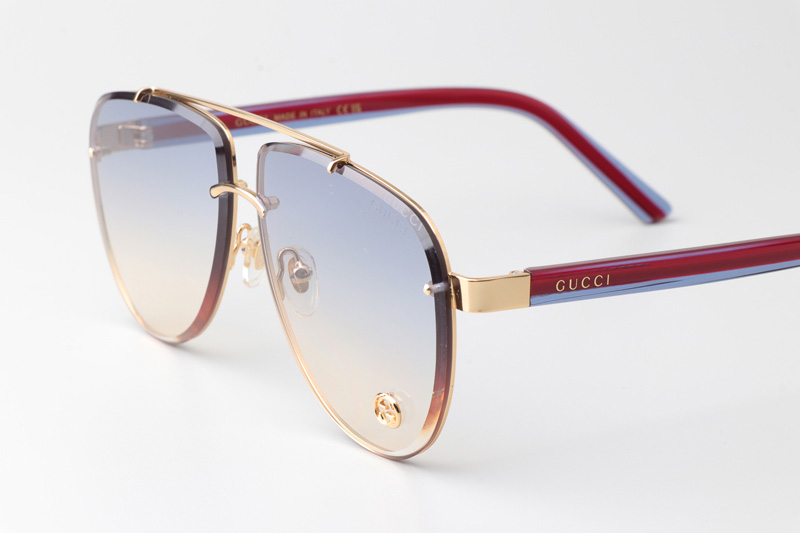 GG1418S Sunglasses Gold Red Gradient Blue