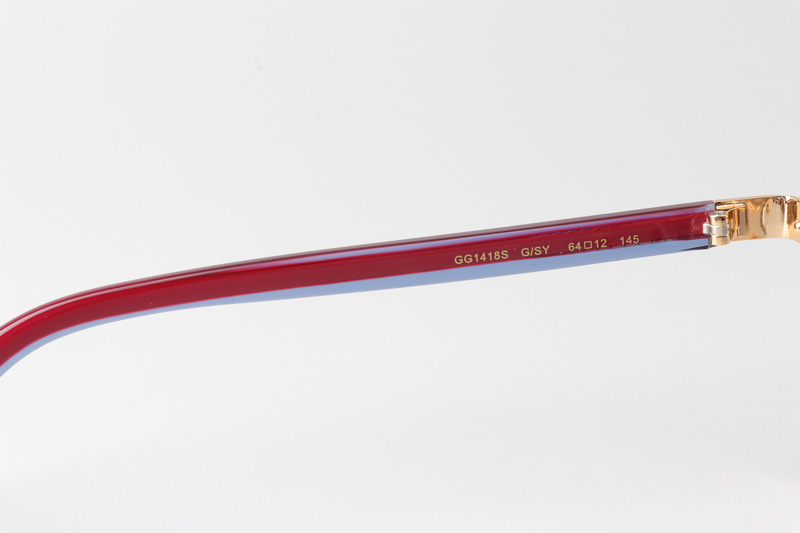 GG1418S Sunglasses Gold Red Gradient Blue