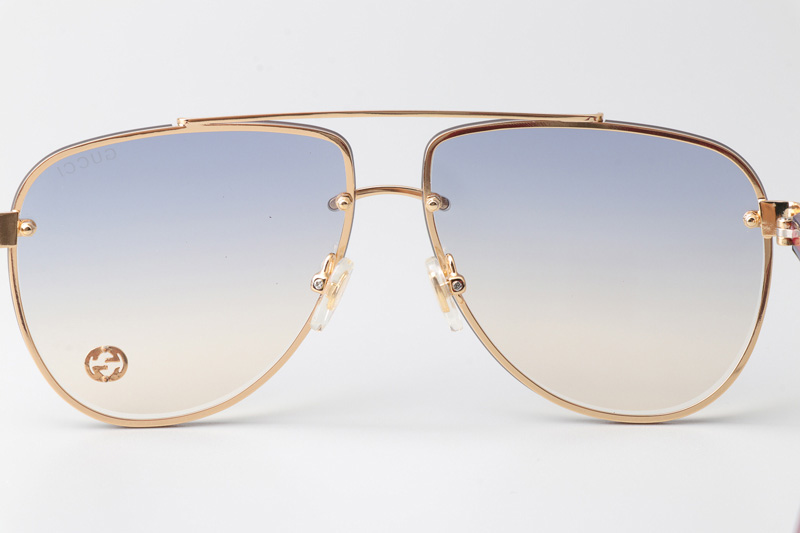 GG1418S Sunglasses Gold Red Gradient Blue