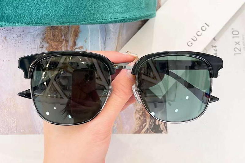 GG1499SK Sunglasses Black Gunmetal Green