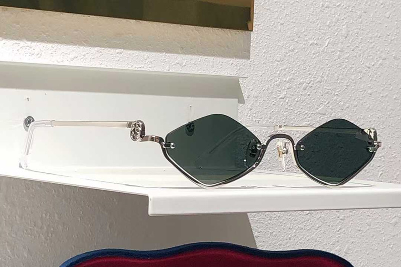 GG1604S Sunglasses Silver Green