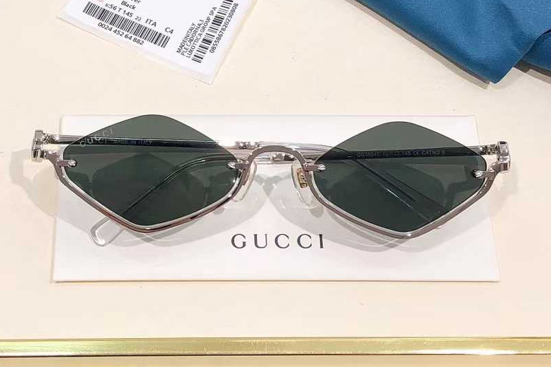 GG1604S Sunglasses Silver Green