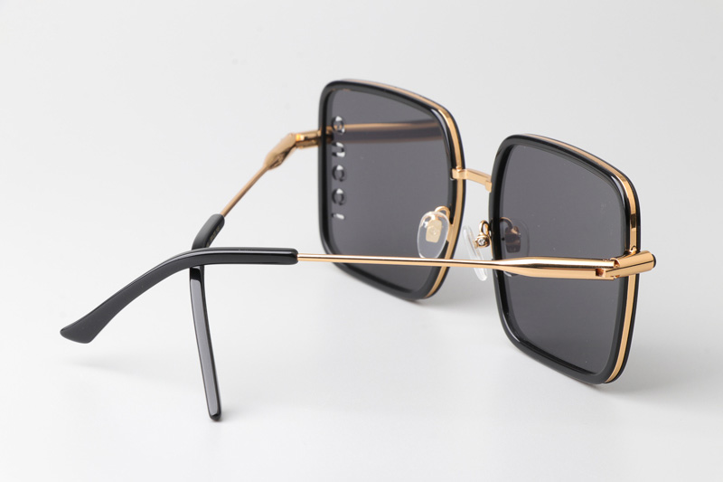 GG1615 Sunglasses Black Gold Gray