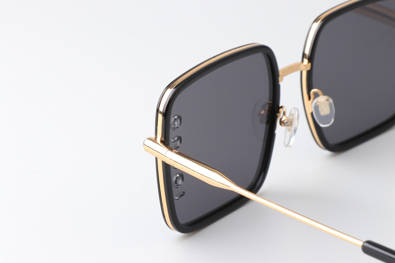 GG1615 Sunglasses Black Gold Gray