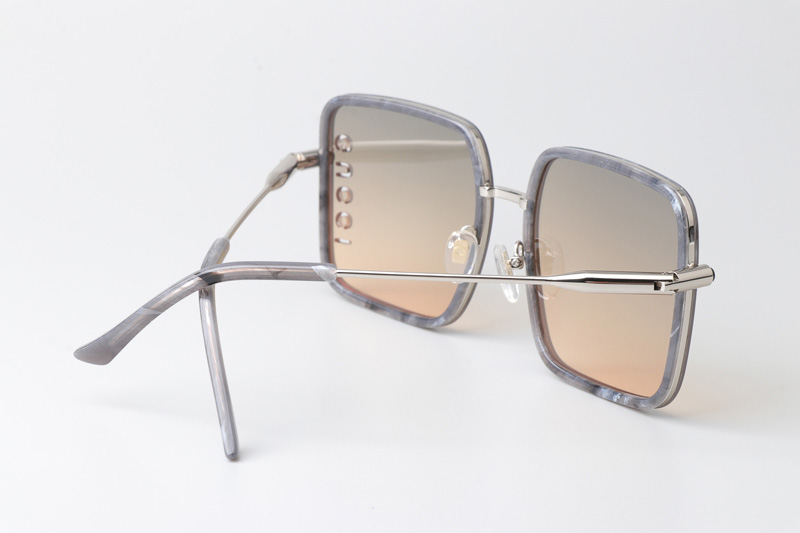 GG1615 Sunglasses Gray Silver Gradient Brown