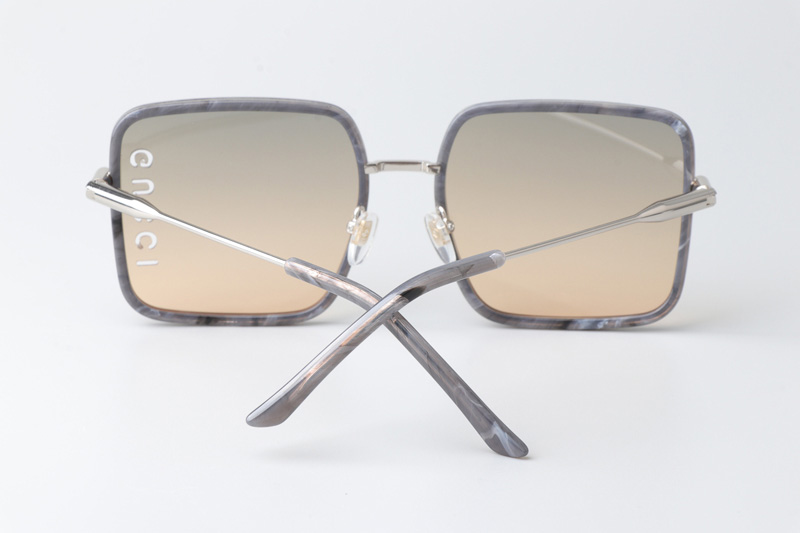 GG1615 Sunglasses Gray Silver Gradient Brown