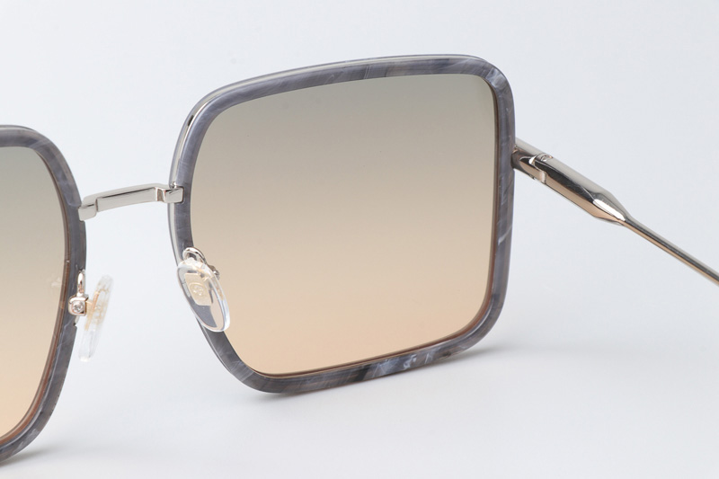 GG1615 Sunglasses Gray Silver Gradient Brown