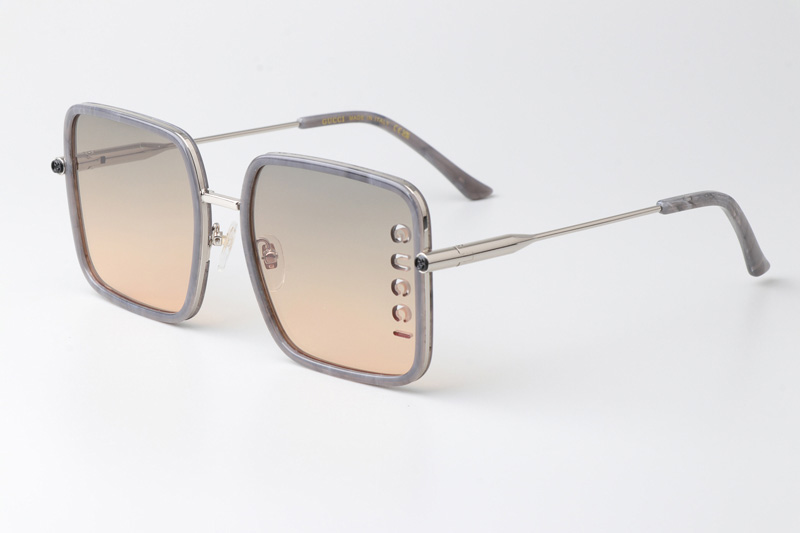 GG1615 Sunglasses Gray Silver Gradient Brown