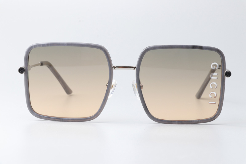 GG1615 Sunglasses Gray Silver Gradient Brown