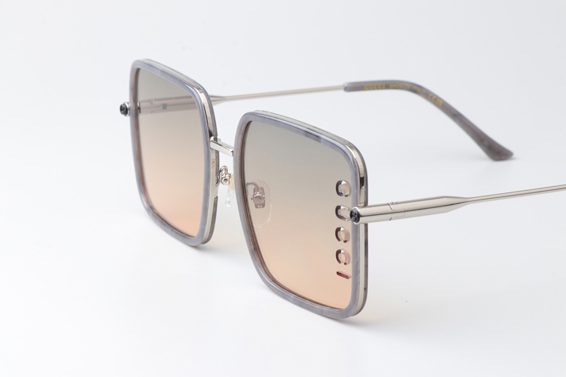 GG1615 Sunglasses Gray Silver Gradient Brown