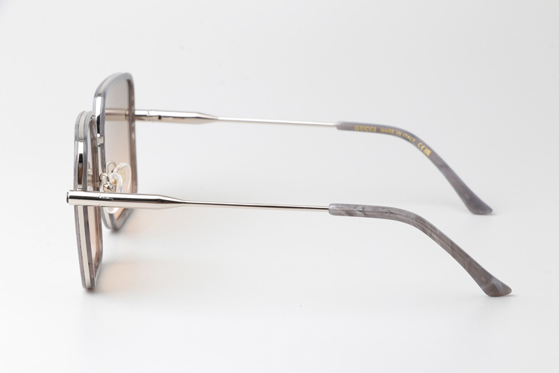 GG1615 Sunglasses Gray Silver Gradient Brown