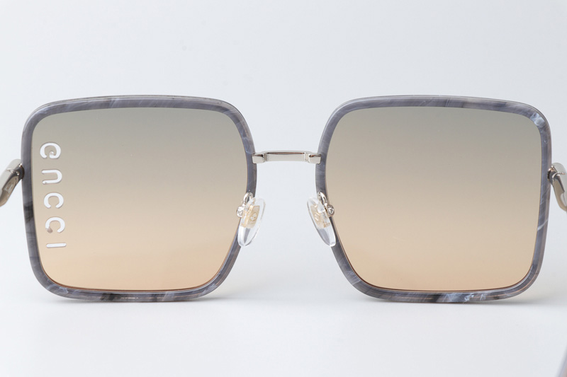 GG1615 Sunglasses Gray Silver Gradient Brown