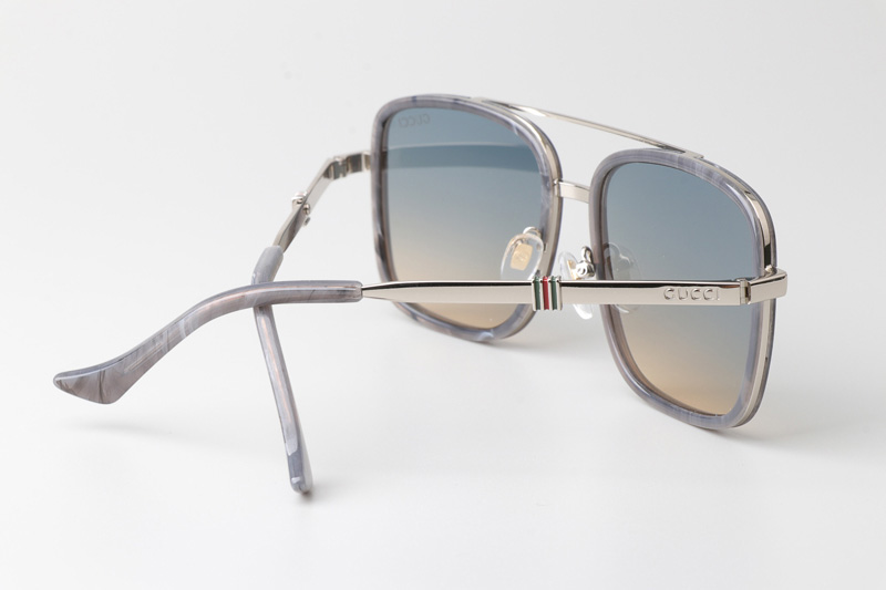 GG1617 Sunglasses Gray Silver Gradient Blue