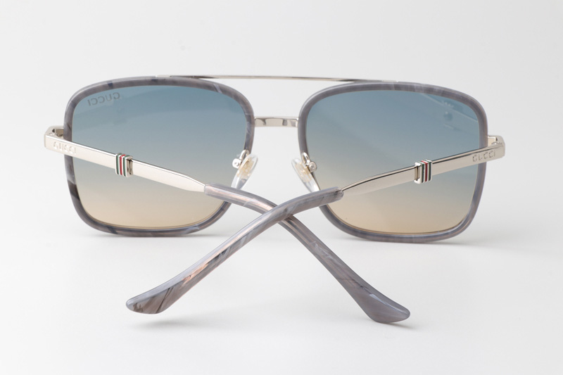 GG1617 Sunglasses Gray Silver Gradient Blue
