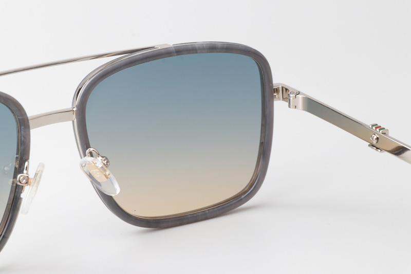 GG1617 Sunglasses Gray Silver Gradient Blue