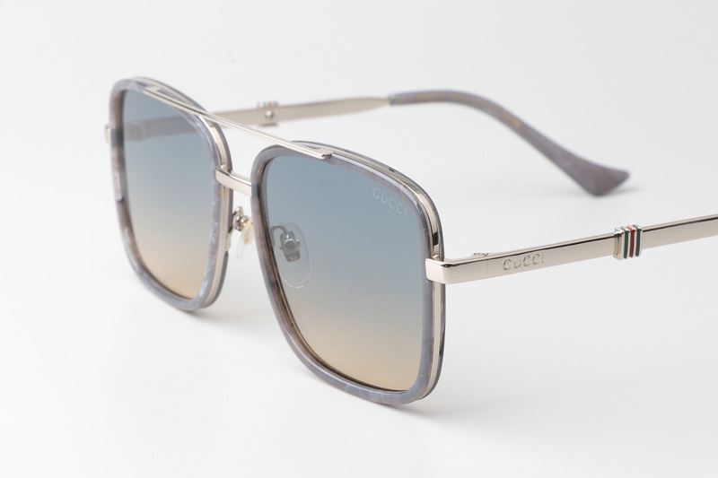 GG1617 Sunglasses Gray Silver Gradient Blue