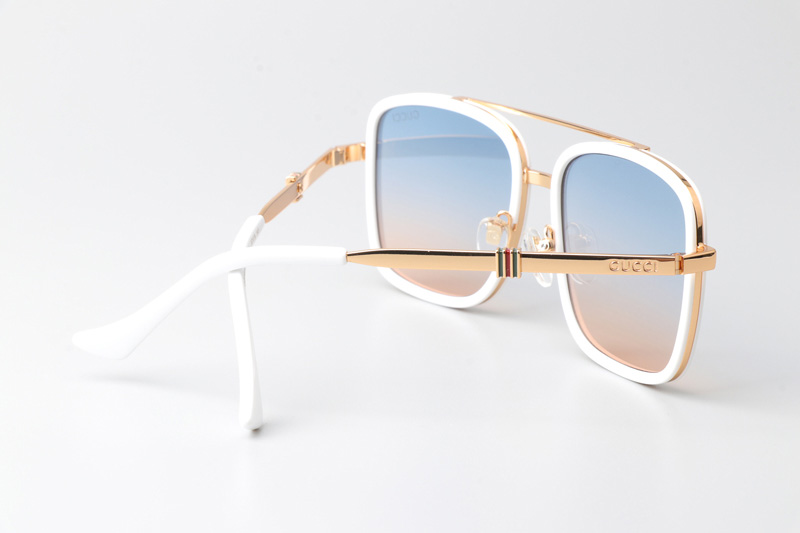 GG1617 Sunglasses White Gold Gradient Blue