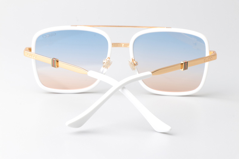 GG1617 Sunglasses White Gold Gradient Blue
