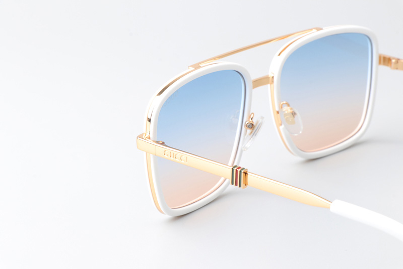 GG1617 Sunglasses White Gold Gradient Blue