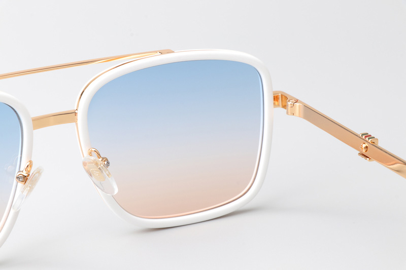 GG1617 Sunglasses White Gold Gradient Blue