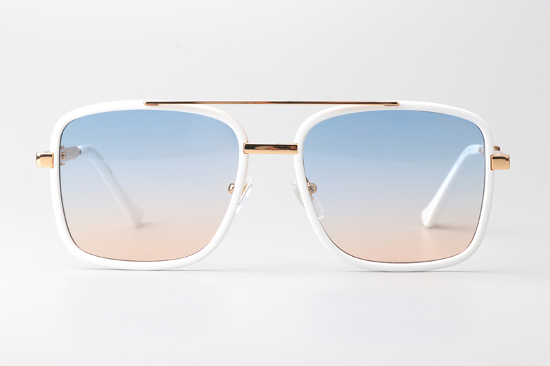 GG1617 Sunglasses White Gold Gradient Blue