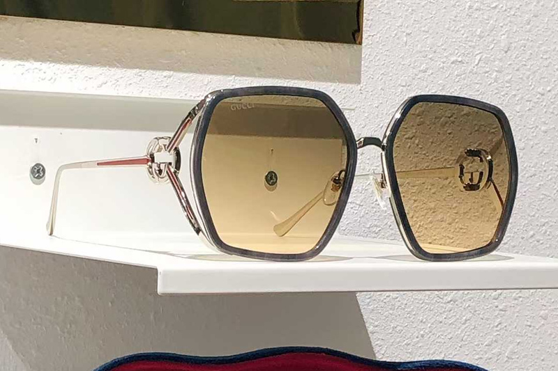 GG1621 Sunglasses Gray Silver Brown