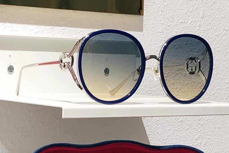 GG1622 Sunglasses Blue Silver Gradient Gray