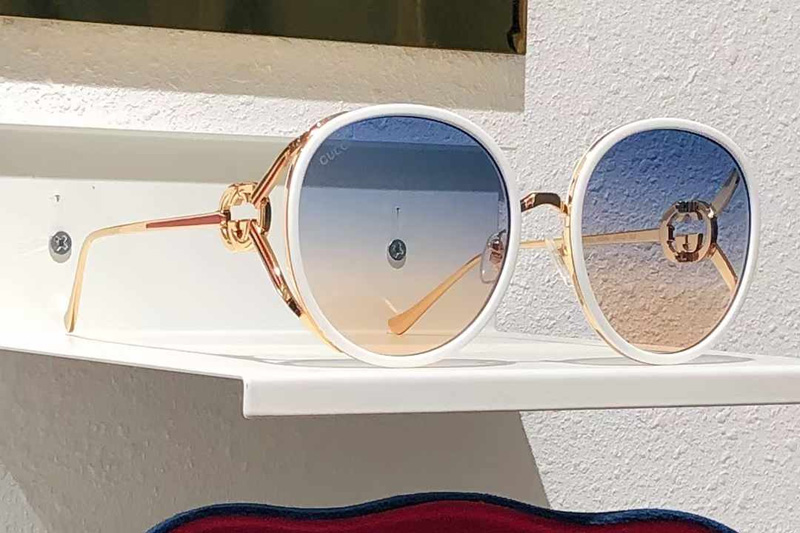 GG1622 Sunglasses White Gold Gradient Blue