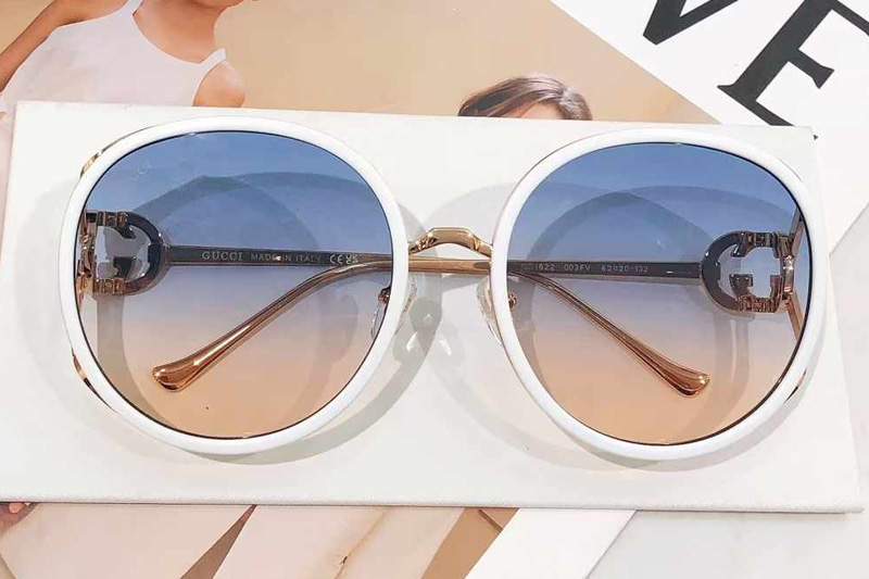 GG1622 Sunglasses White Gold Gradient Blue