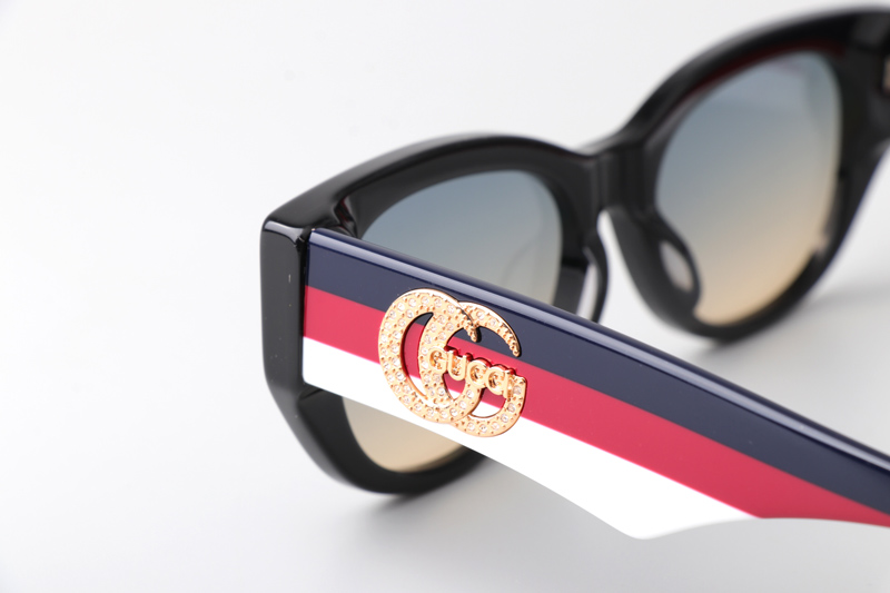 GG1642 Sunglasses Black Gold Gradient Blue