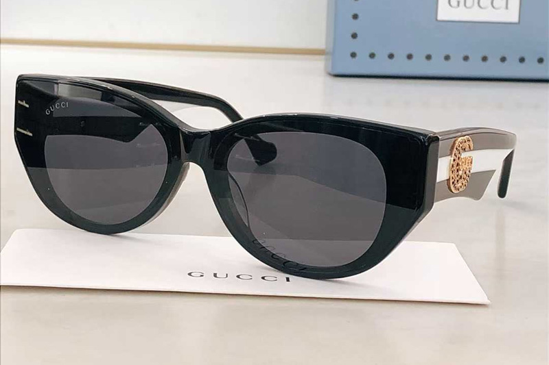 GG1642 Sunglasses Black Gold Gray